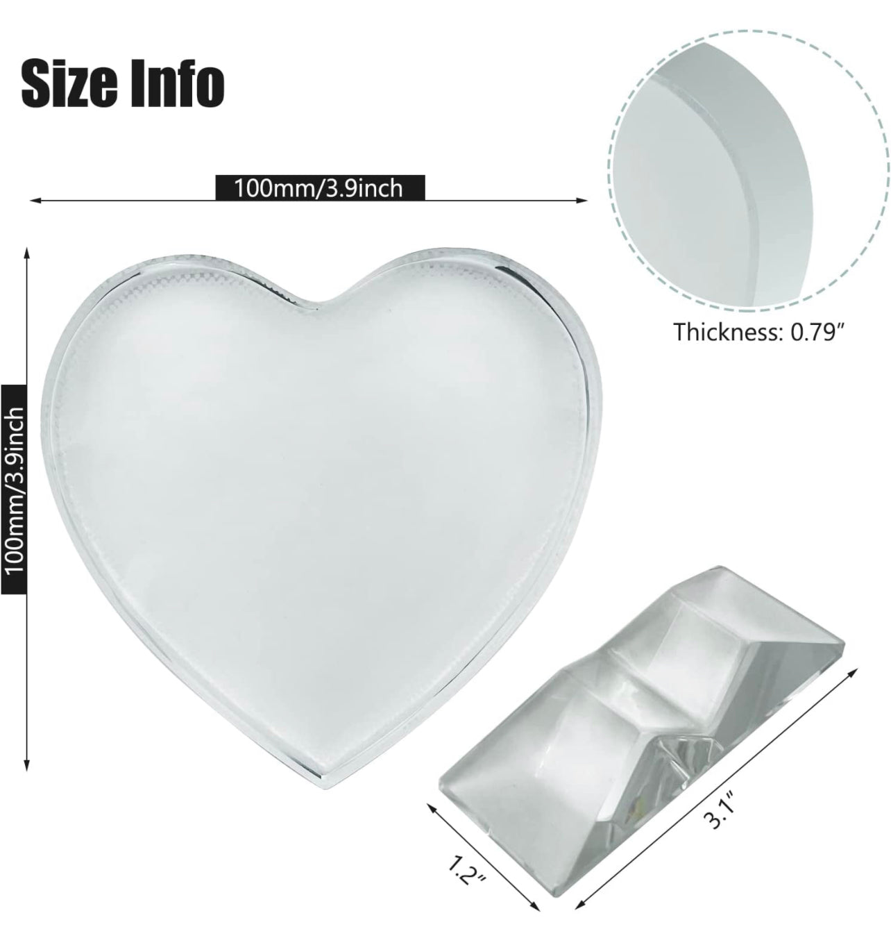 Sublimation heart crystal