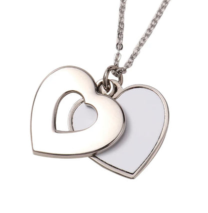 Sublimation sliding heart necklace