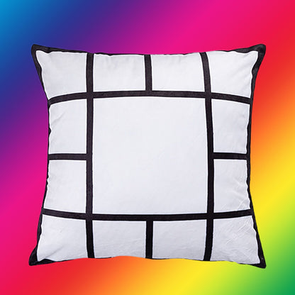 Sublimation 13 panel soft plush pillow case(black back)