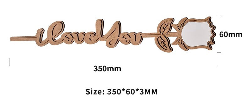 Sublimation WOOD Lower case i love you