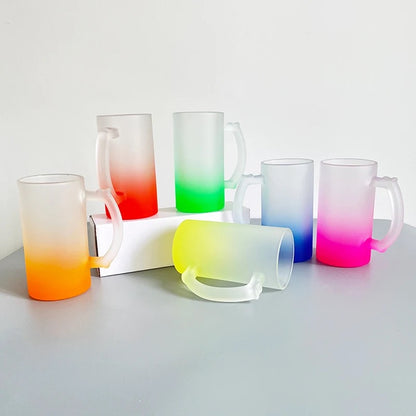 Sublimation frosted colored beer mug