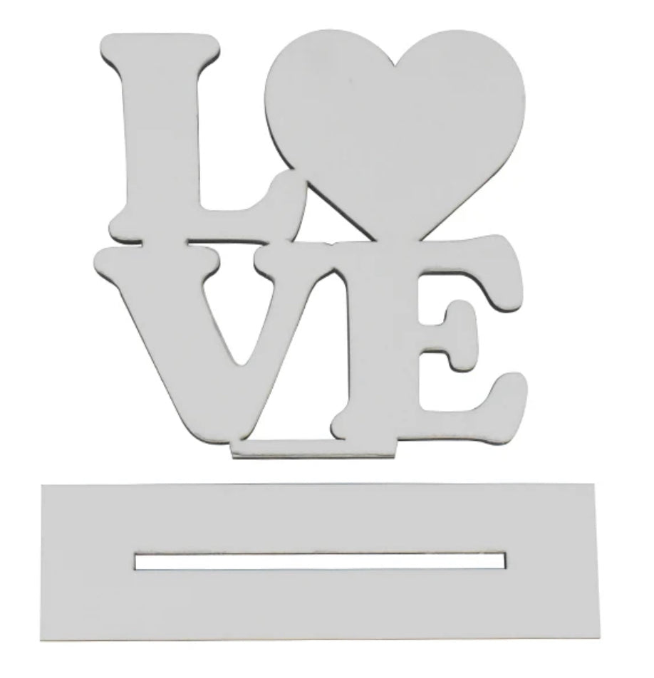 Sublimation LOVE stacked Photo Plaque