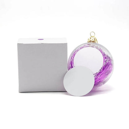 Sublimation transparent Christmas 3” Ornament with tinsels (Blank)8cm