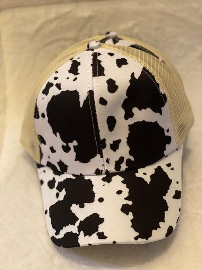 Distressed Ponytail baseball cap (WITH FREE PATCH)