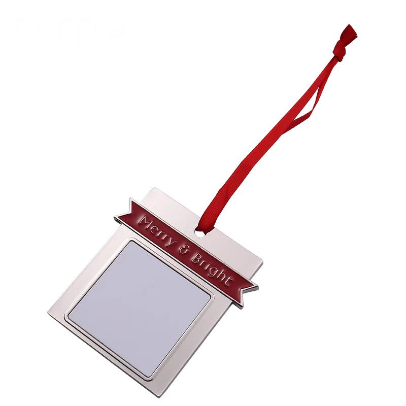 Sublimation Metal Christmas MERRY & BRIGHT Ornament