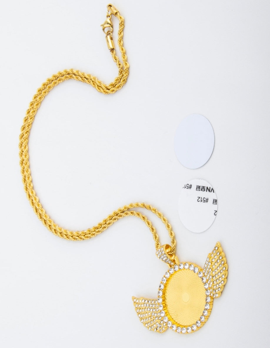 Sublimation HIGH QUALITY ANGEL WINGS Necklace Metal