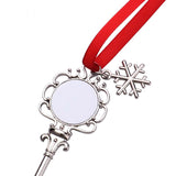 Sublimation Metal Christmas SNOW FLAKE SANTA KEY Ornament