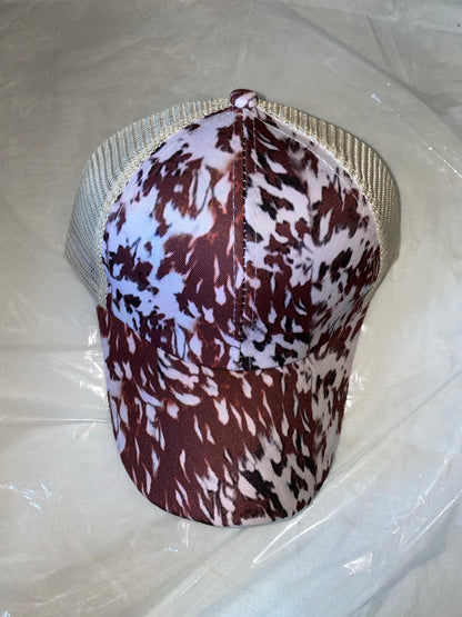 Distressed Ponytail baseball cap (WITH FREE PATCH)