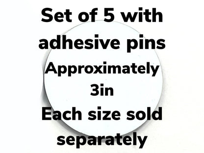 Sublimation premium glossy button (5) CIRCLE with pin memorial / graduation /party