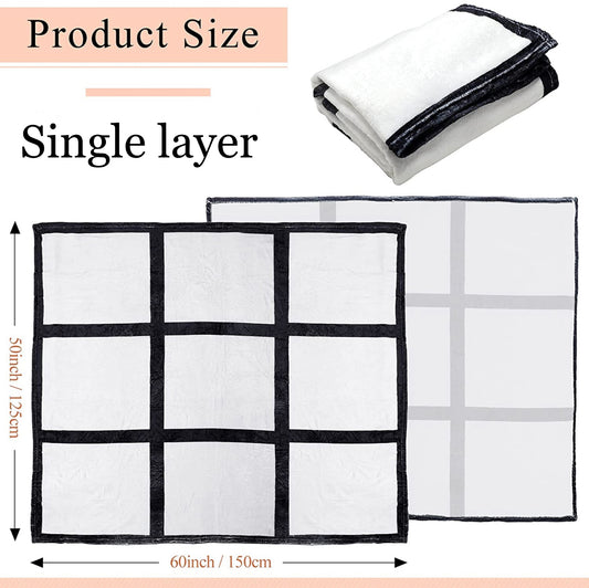 Sublimation LIGHT WEIGHT Fleece Panel Blanket (MULTIPLE VARIANTS)