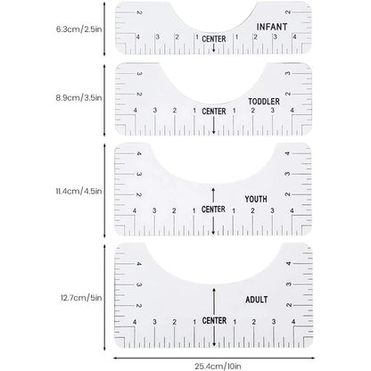 T-shirt alignment tool / ruler (4 pc)