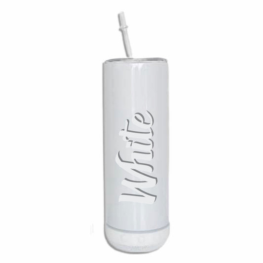 WHITE 20oz Skinny Sublimation STRAIGHT BLUETOOTH SPEAKER Tumbler