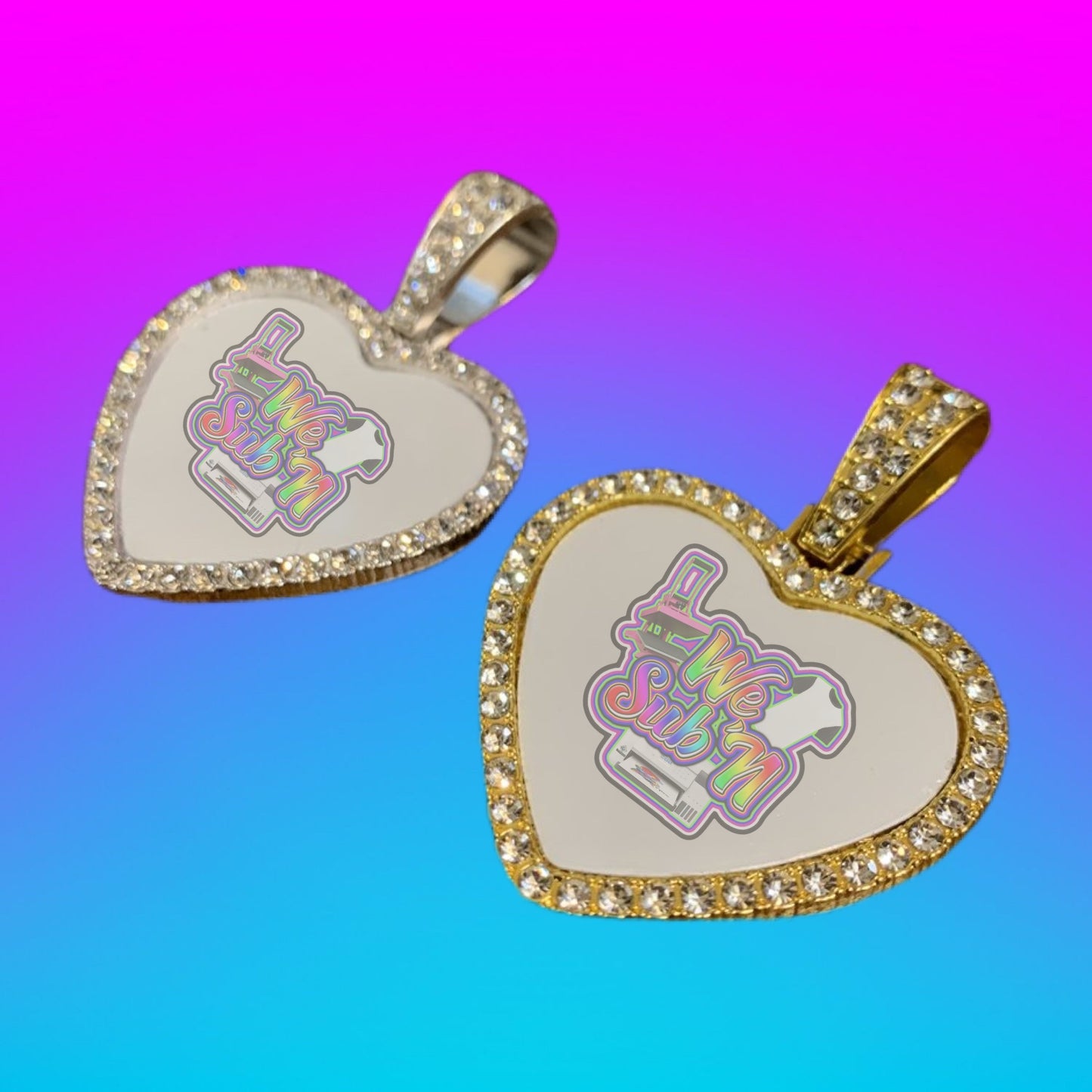 Sublimation heart necklace