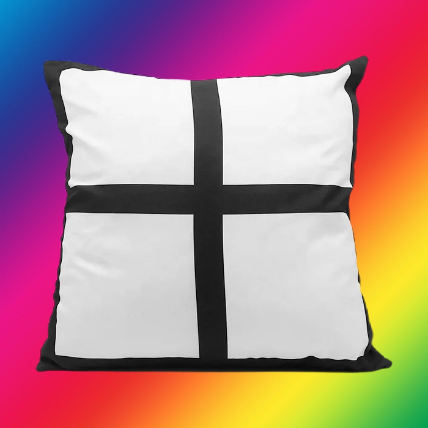 Sublimation 4 panel soft plush pillow case(black back)