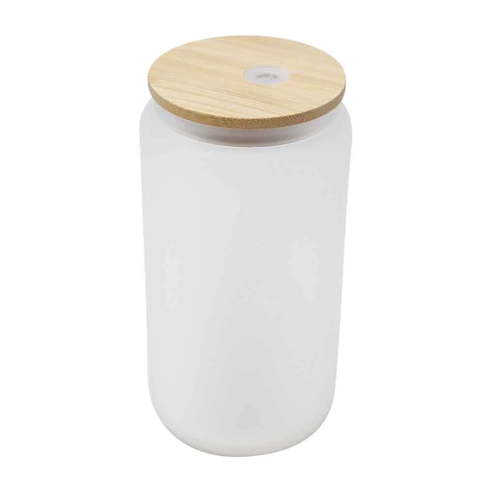 16 oz  Sublimation Can Glass w/ Bamboo Lid & Straw - Olivia Nyx