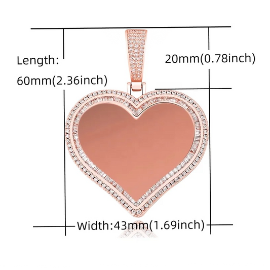 Sublimation heart Photo Medallion (Blank)