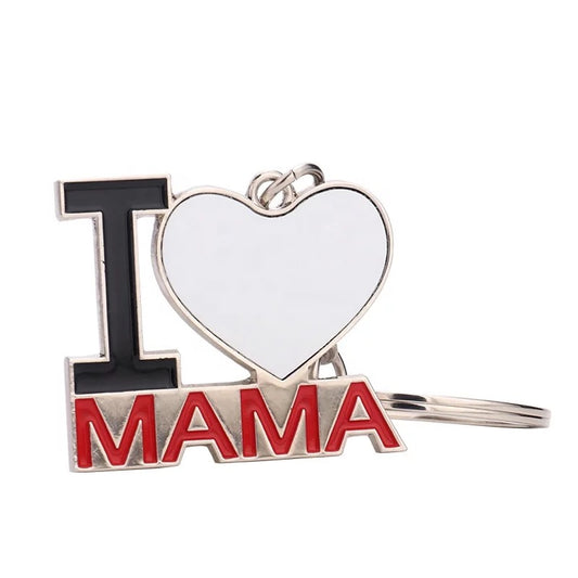 Sublimation I heart mama keychain