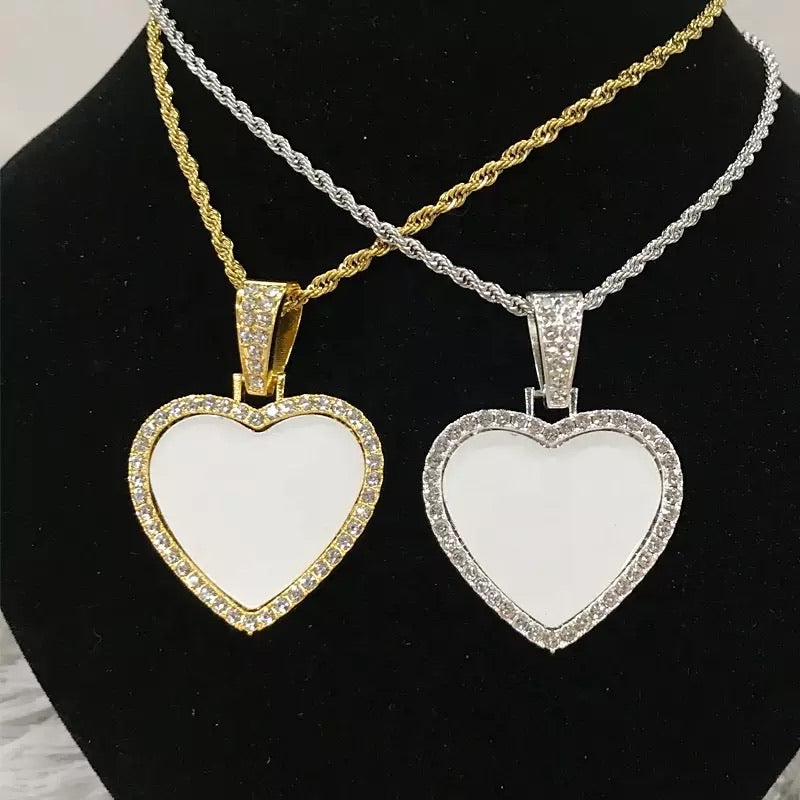 Sublimation heart necklace