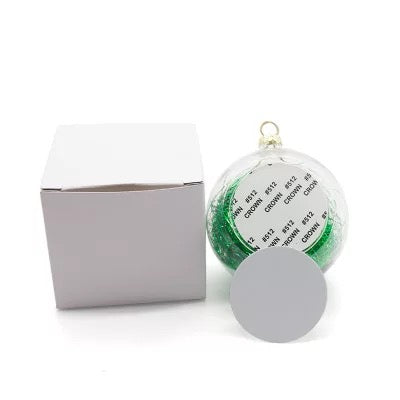 Sublimation transparent Christmas 3” Ornament with tinsels (Blank)8cm