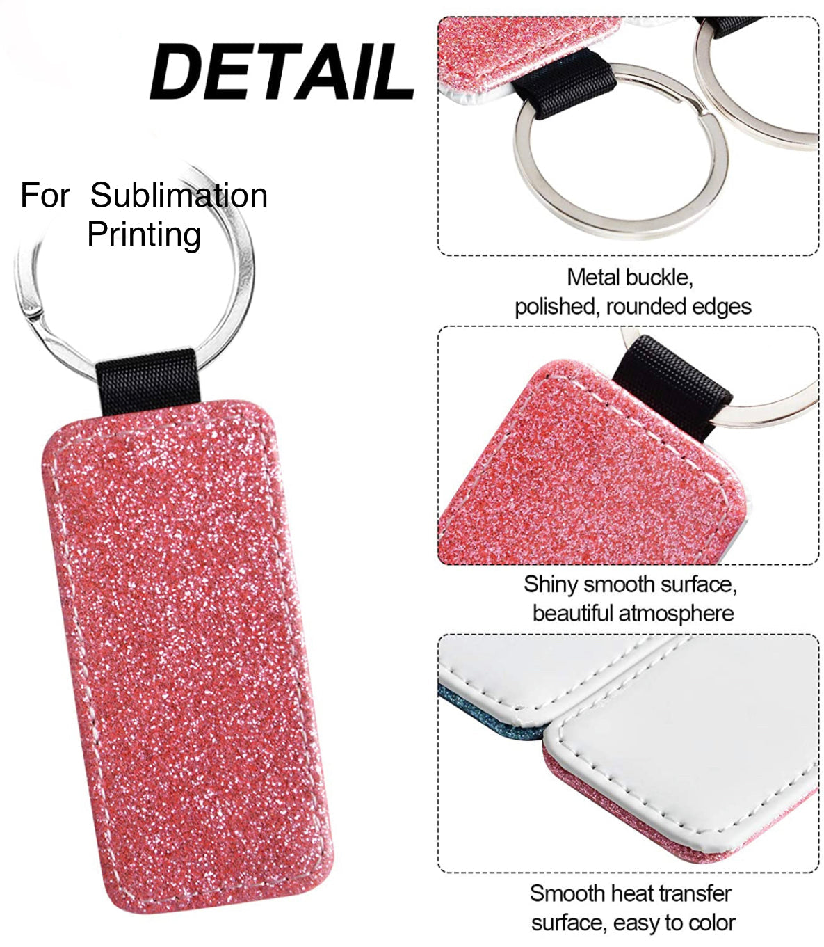 Sublimation glitter Keychain (Blank)