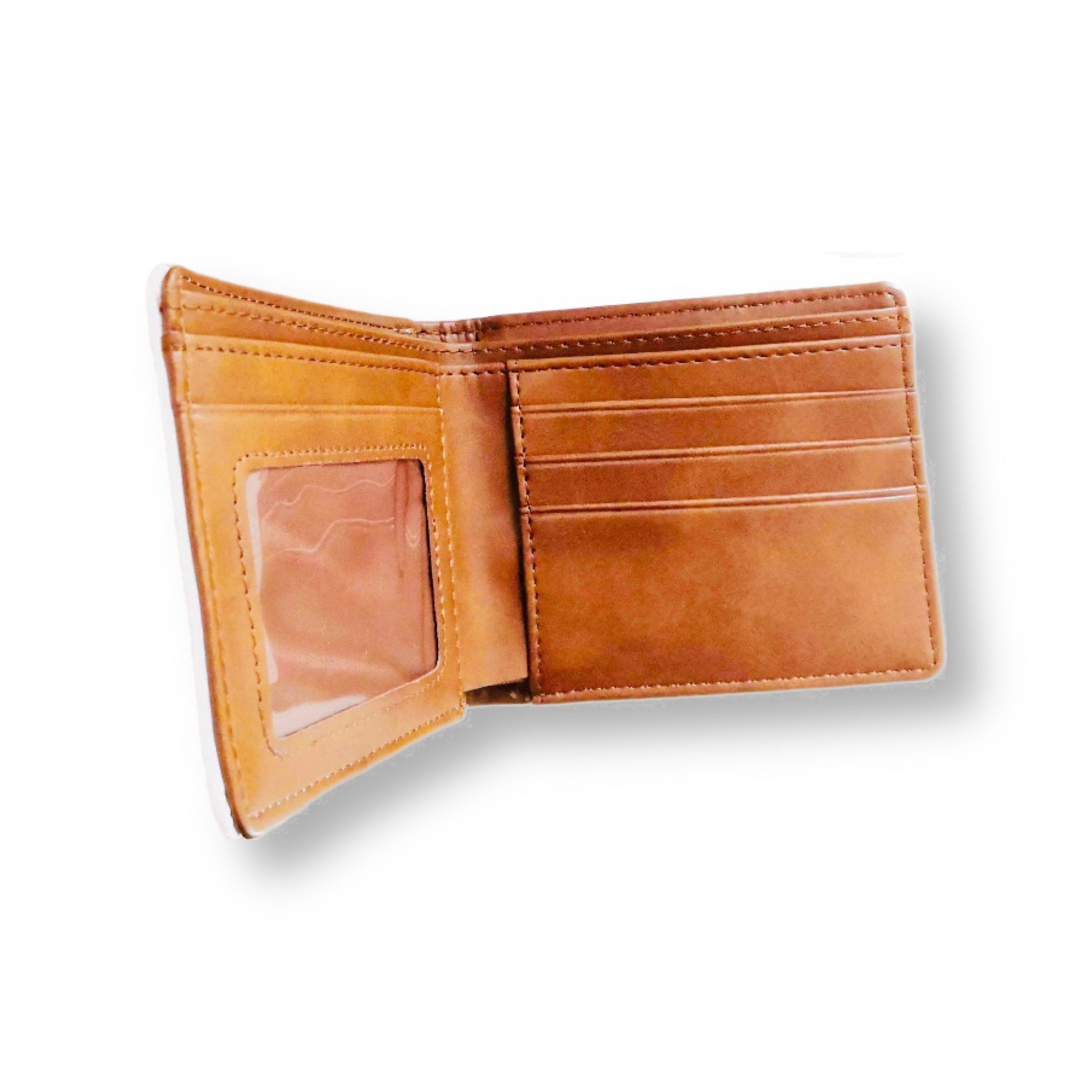 Brown Glossy Sublimation Men’s Leather Photo Wallet