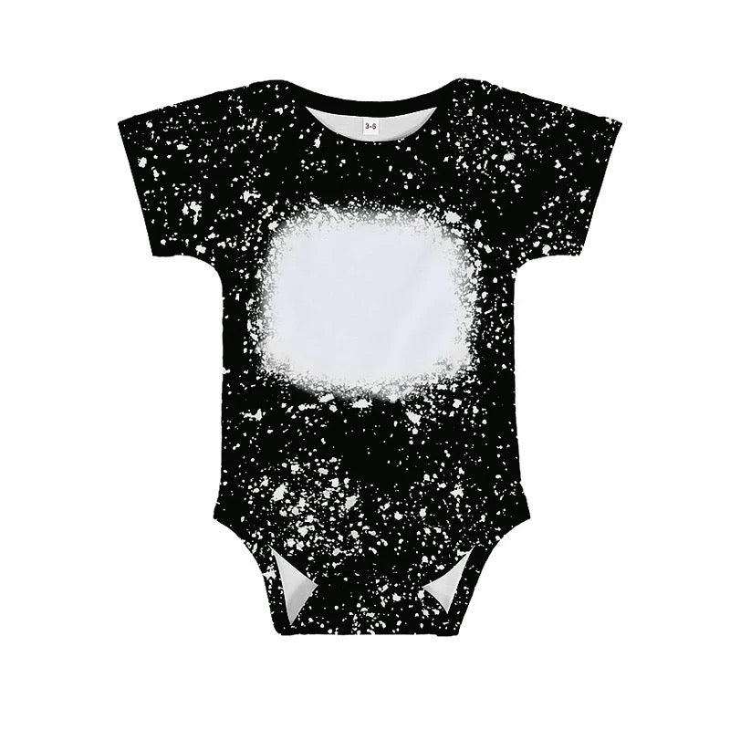 Sublimation faux bleach Infant all into one Snap shirt