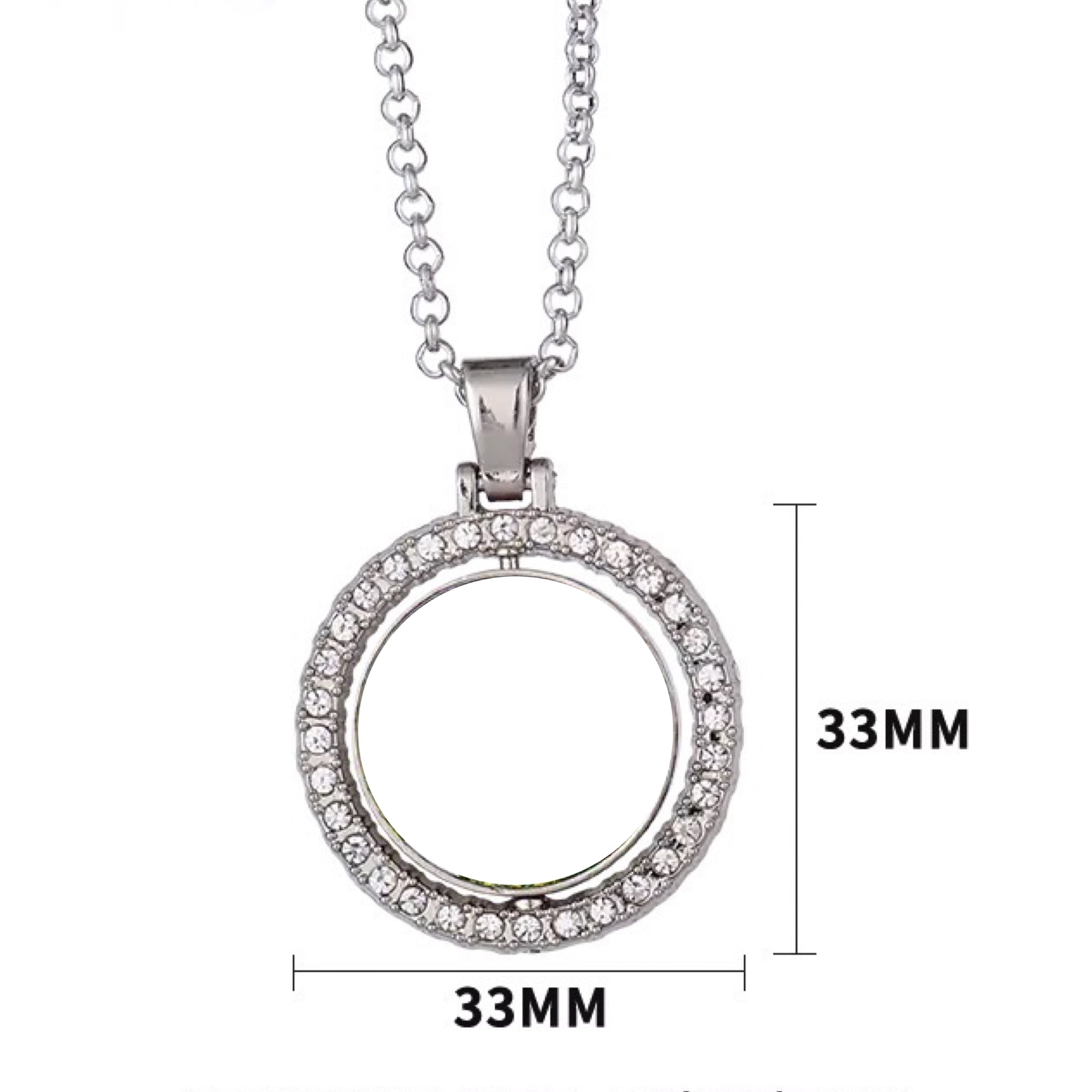 Sublimation small rotating circle double sided necklace - BFDsupplies