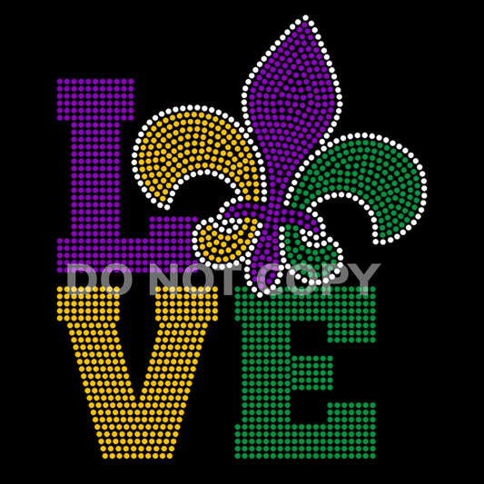 RHINESTONE Mardi Gras fleur di lis LOVE #78