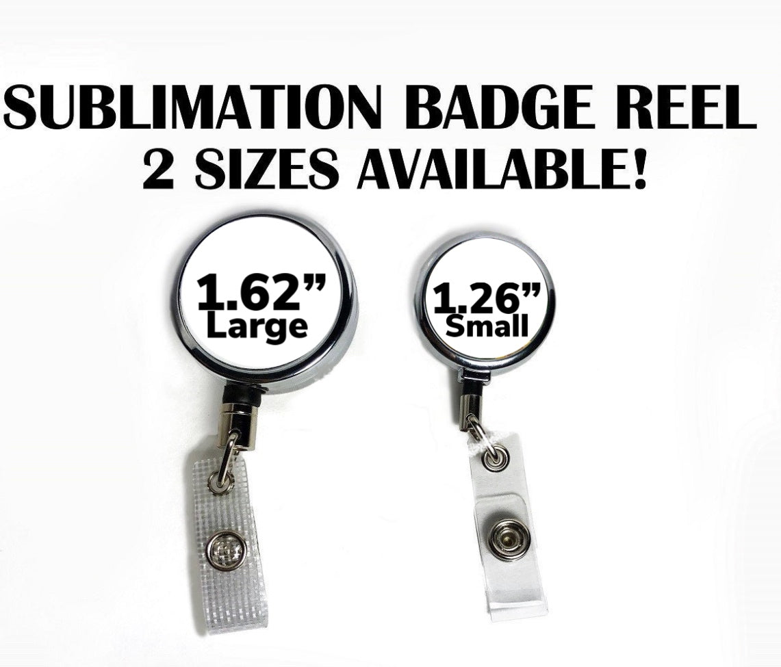 Sublimation Blank Badge Reels (Bus Reel, Scrub Reel, Circle Reel) Round Plastic White / Single