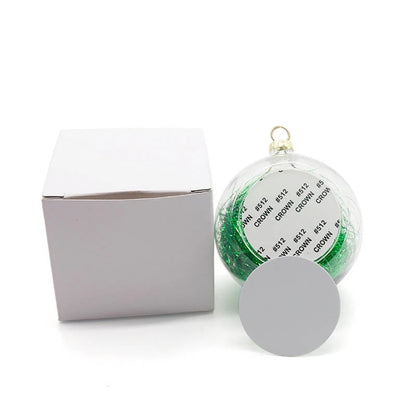 Sublimation transparent Christmas 3” Ornament with tinsels (Blank)8cm