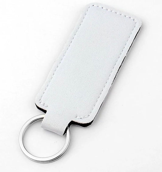 Sublimation neoprene rectangular keychain