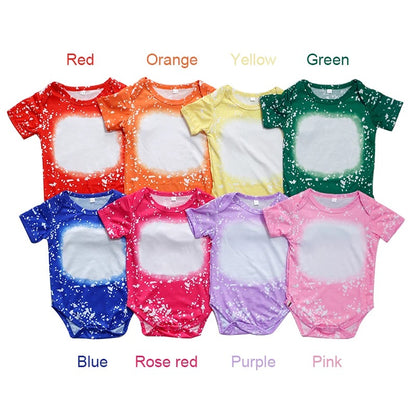 Sublimation faux bleach Infant all into one Snap shirt