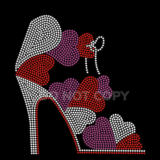 RHINESTONE stiletto with hearts #101