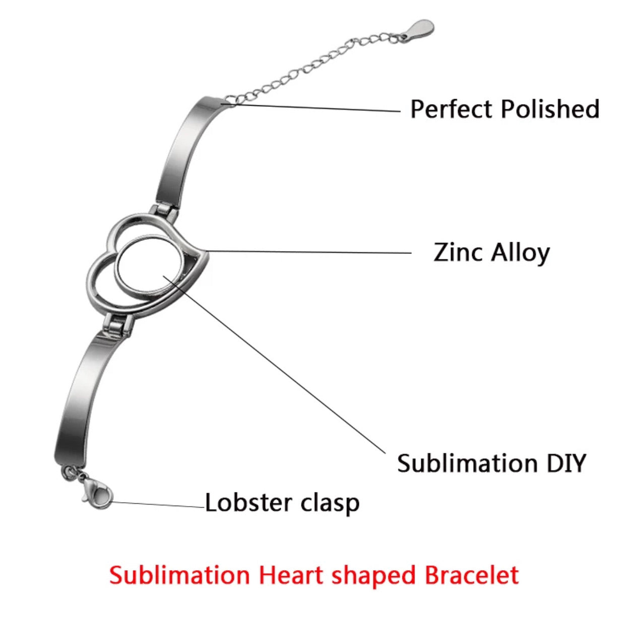 Sublimation HEART  BRACELET