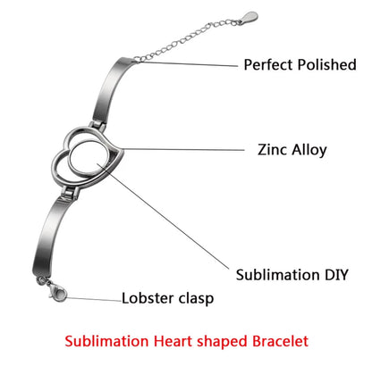 Sublimation HEART  BRACELET