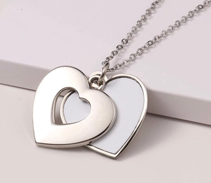 Sublimation sliding heart necklace