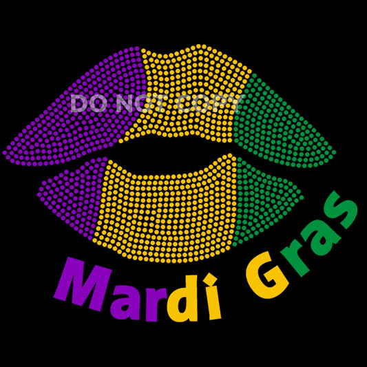 RHINESTONE Mardi Gras LIPS #82