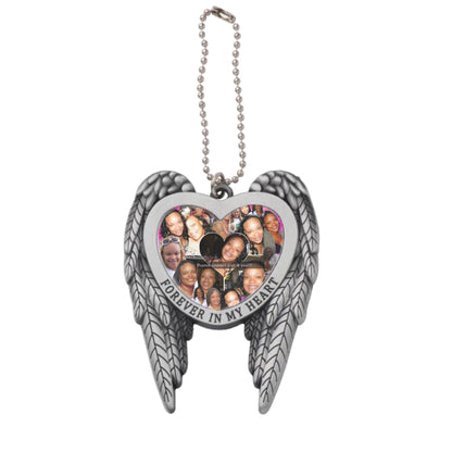 Sublimation metal heart wing ornament