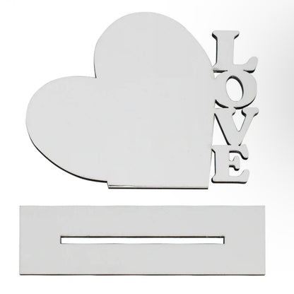 Sublimation vertical LOVE heart Photo Plaque